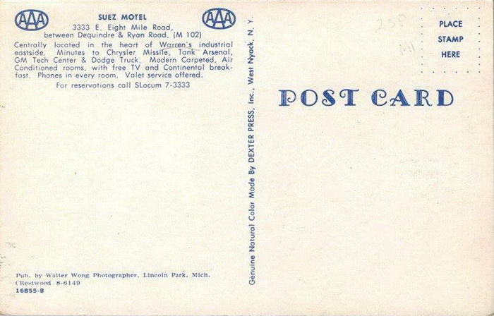 Suez Motel - Old Postcard Photo
